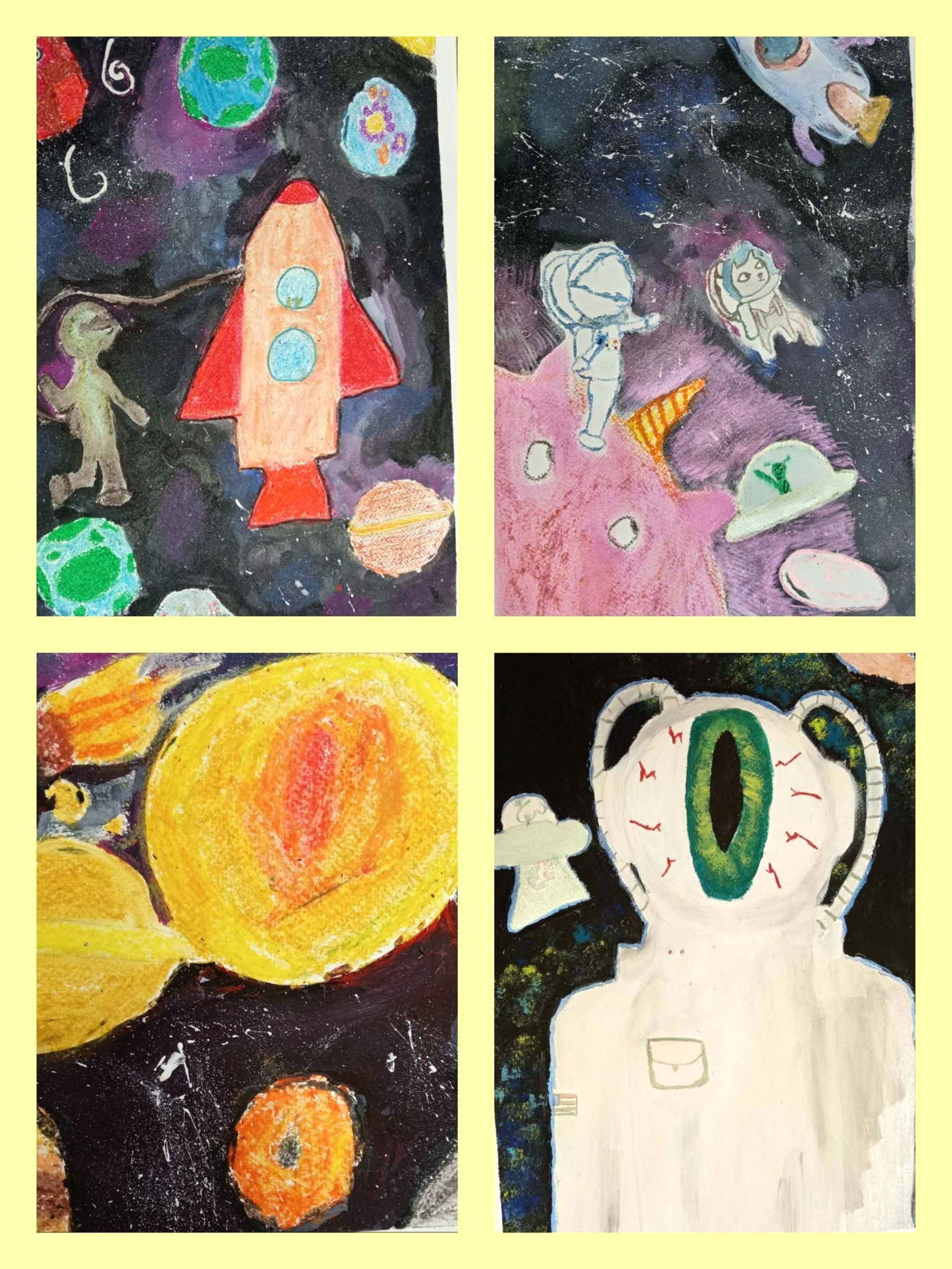 Utazás az űrbe - rajzpályázat, alkotások